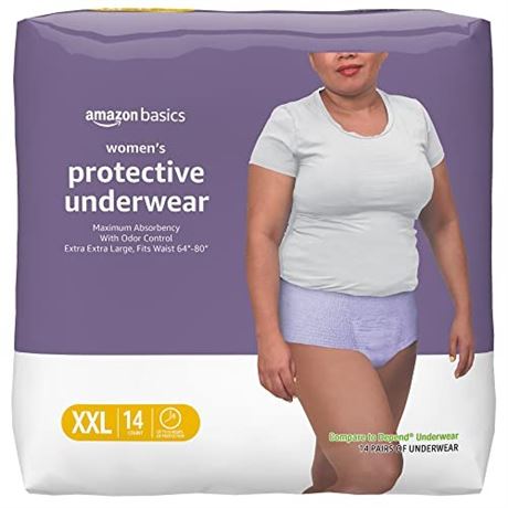 Amazon Basics Incontinence Underwear for Women  Protective  Disposable