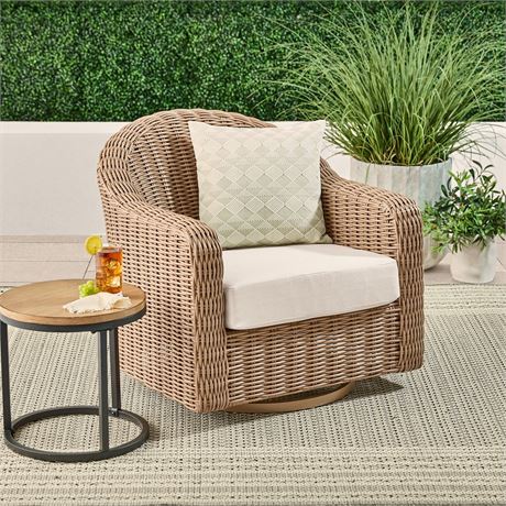 Better Homes & Gardens Bellamy Outdoor 1pk Swivel Glider Chair, Tan