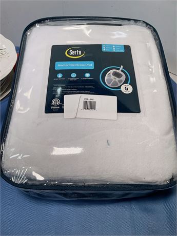 Plush Heated Mattress Pad White - Serta