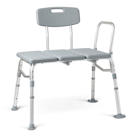 Medline Transfer Bench for Bathtubs and Showers, Adjustable Shower Bench and