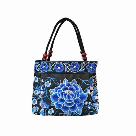 Embroidered Women Floral Handbags Embroidery Purse Vintage Hobo Tote Bag Ethnic