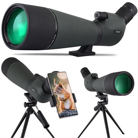 25-75x80 Spotting Scope with Tripod Carrying Pouch and High Resolution