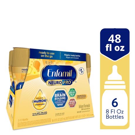 Enfamil NeuroPro Ready to Feed Baby Formula, Brain Building Duo DHA & MFGM,8 fl