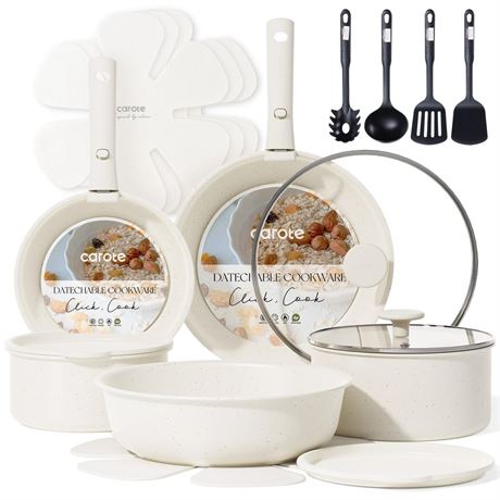 CAROTE 19pcs Pots and Pans Set Non Stick, Cookware Sets, Kitchen Set,