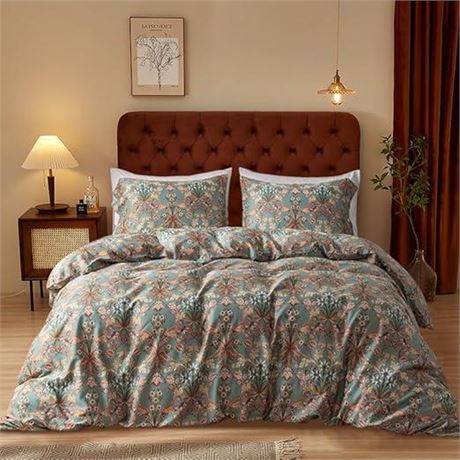 EAVD Boho Floral Quilt Set King Quilt Bedding Set Floral Bedspread Set Soft