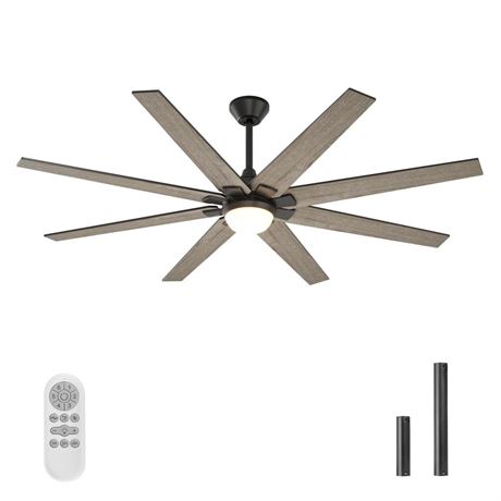 warmiplanet Ceiling Fan with Lights Remote Control, 72-Inch, DC Motor,6 Speed,