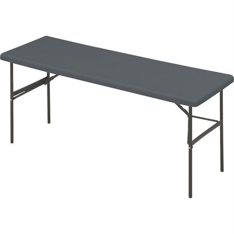 IndestrucTables Too 1200 Series Resin Folding Table 72w X 24d X 29h Charcoal