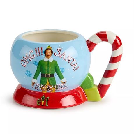 Elf "OMG Santa" 3-D Sculpted 20-oz. Ceramic Mug, None