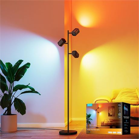 Govee Tree Floor Lamp Compatible with Matter, 3 Rotatable Lights with
