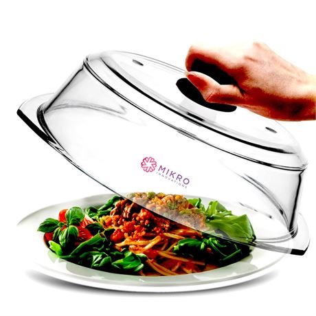 Tall Glass Microwave splatter cover | Sturdy clear 100% food safe BPA free