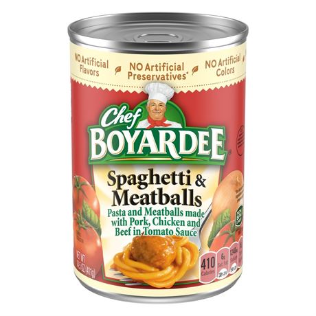 Chef Boyardee Spaghetti and Meatballs in Tomato Sauce, Ready-to-Eat Meal, 14.5