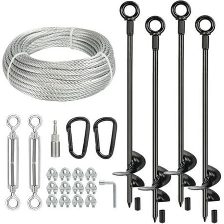 Tootaci 30  Ground Anchors Heavy Duty Kit  Screw-in Sheds Stakes with 50ft