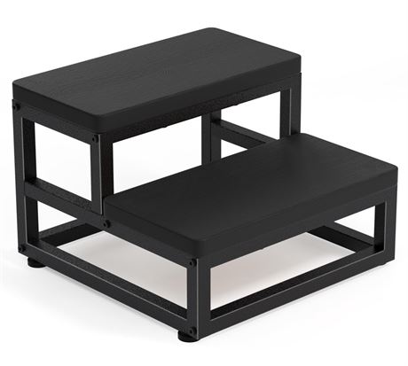 Two-Step Stool for Adults & Kids, Waterproof HDPE Bed Step with Adjustable