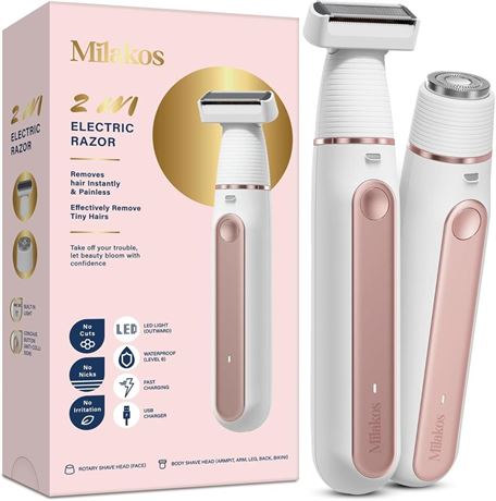 Electric Bikini Trimmer for Women: 2-in-1 Electric Razor Shaver for Hair