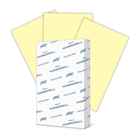 Hammermill Colored Paper, 20 lb Canary Printer Paper, 8.5 x 14-1 Ream (500