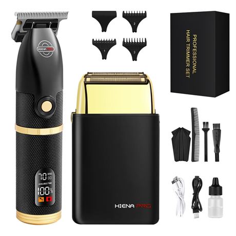 HIENA PRO Hair Trimmers and Foil Shaver for Men Kit,Men Professional Cordless