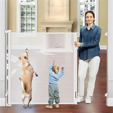 48" Extra Tall Baby Gates for Dogs Indoor 55" Wide Retractable Baby Gate Extra