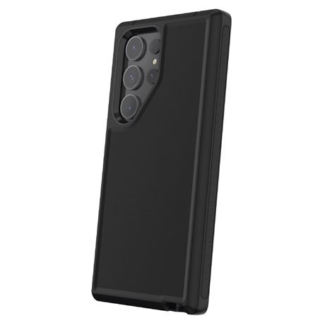 onn Rugged Phone Case with Holster for Samsung Galaxy S23 Ultra 5G - Black