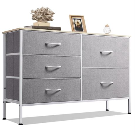 WLIVE Dresser for Bedroom with 5 Drawers, Wide Bedroom Dresser with Drawer