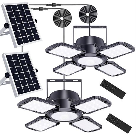 Auzev Solar Shed Light Indoor Outdoor Upgrade 176 LED 4 and 1 Heads Solar