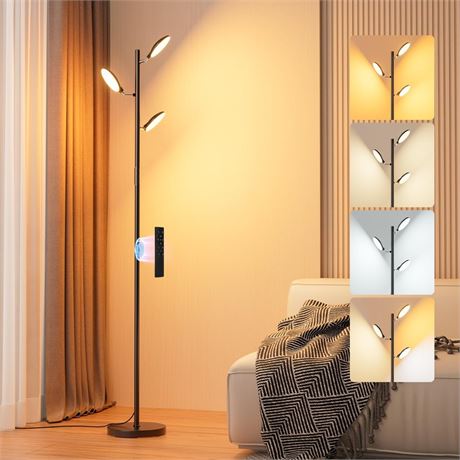 bedee LED Floor Lamp for Living Room: 30W Dimmable Standing Light with 4 Color