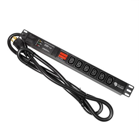 Rack Mount Power Strip - 240V 30A Single Phase PDU with Built-in Surge