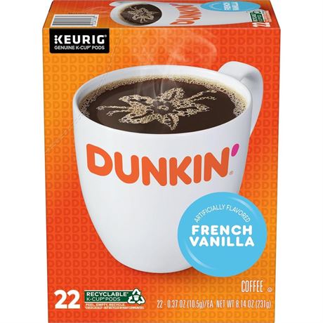 (Pack of 4) Dunkin' French Vanilla Flavored Coffee, 88 Keurig K-Cup Pods 22