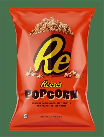 Reese's Peanut Butter Chocolate Drizzled Popcorn Snack, 5.25 oz Sharing-Size Bag