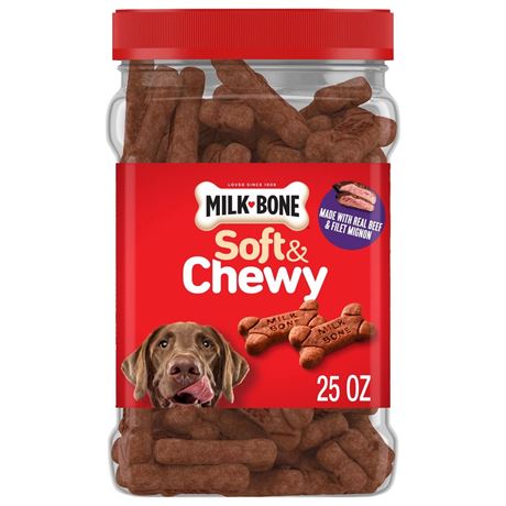 Milk-Bone Milk Bone Soft & Chewy Dog Treats, Made with Real Beef & Filet