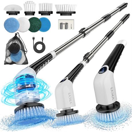 YKYI Electric Spin Scrubber,Cordless Cleaning Brush,Shower Cleaning Brush with