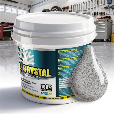 Epoxy Colored Sand Floor Paint–420 Fl Oz,Self-Leveling Epoxy High Gloss