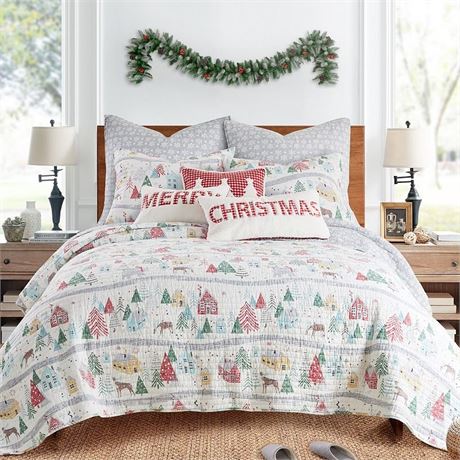 Levtex Home Joulset Quilt Set, Gray pillow cases