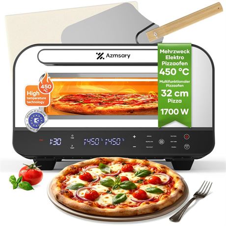 Electric pizza oven – 6 Programs, Max 840°F, Suitable for 12 inch Pizzas,