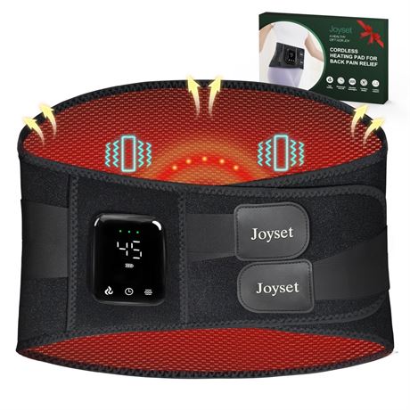 Joyset Cordless Heating Pad for Back Pain Relief,47-60" Lower Back Massager