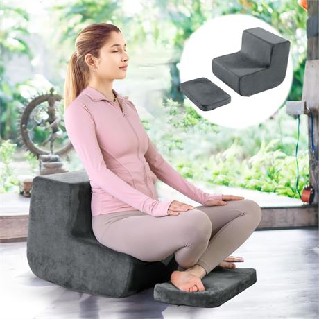 BALAPET Meditation Cushion,Ergonomic Meditation Cushion Set for Back Support &