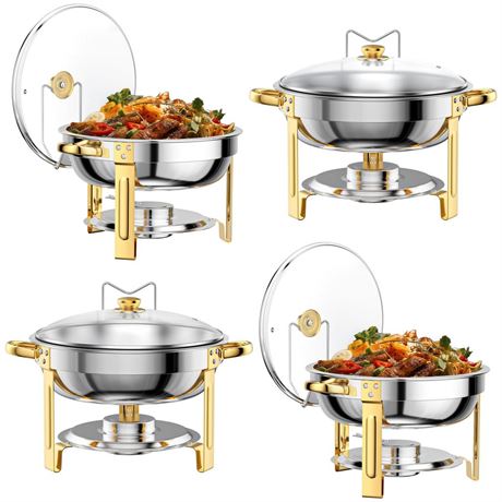 Chafing Dishes for Buffet Set: Chafers for Catering - Round Chafing Dish Buffet