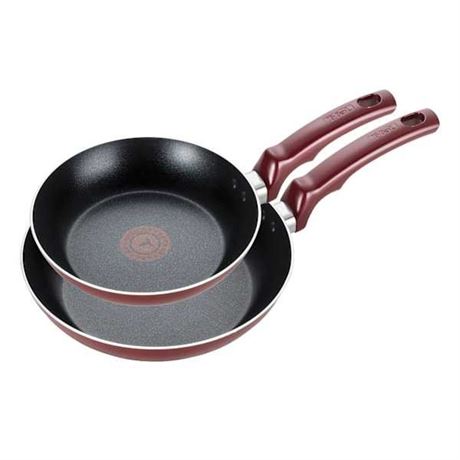 T-Fal Essentials 2-Piece Red Fry Pan Set, 8" & 10", Aluminum, Sold by at Home