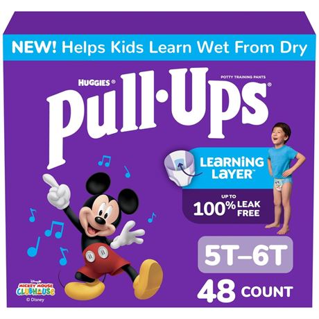 Pull-Ups Boys' Potty Training Pants, Size 5T-6T Training Underwear (46-60 lbs),