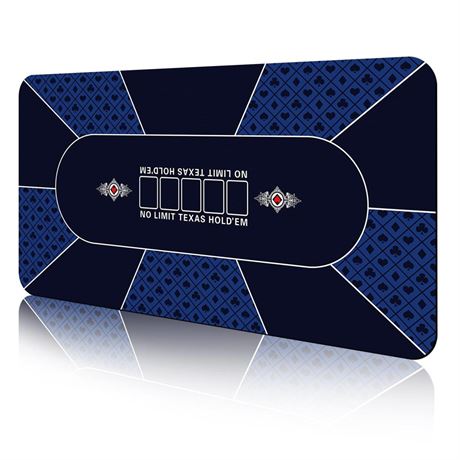 CONTINUE Poker Table Mat 8-10 Players Texas Hold'em Poker Mat Professional