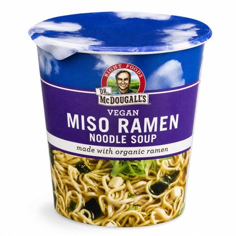 Dr. McDougall's Vegetarian Miso Ramen Noodle Soup Cup - Organic Ramen Noodles