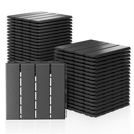 36 Pack Plastic Interlocking Deck Tiles, 12"x12" Patio Deck Tiles, Waterproof