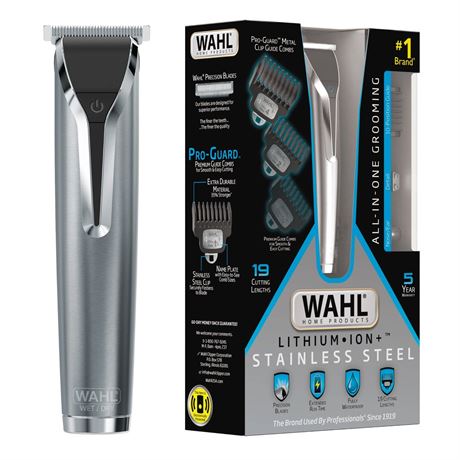 Wahl Lithium Ion Stainless Steel Men's Beard Trimmer, Removeable Blades,