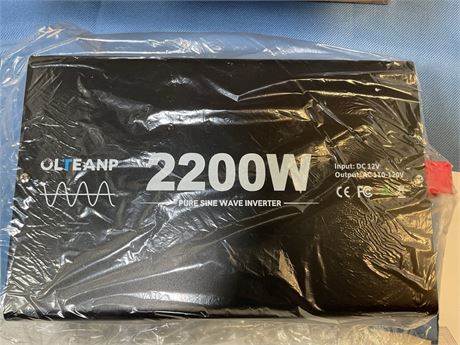 2200 Watts Pure Sine Wave Inverter 12V DC to 110V AC, 4400W Peak Power, 4 AC