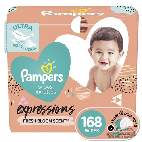 Pampers Multi-Use Baby Wipes 3X Flip-Top Packs 168 Wipes (Select for More