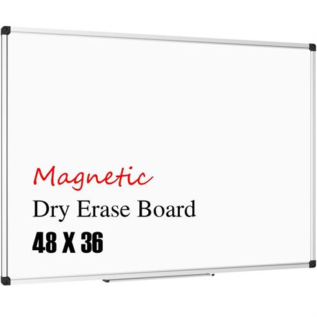 XBoard Magnetic Whiteboard 48 x 36, White Board 4 x 3, Dry Erase Board with