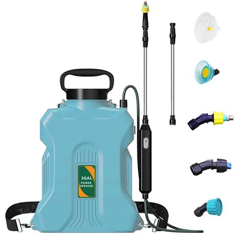 4000mAh Battery Powered Backpack Sprayer 3Gallon, Electric Weed Sprayer Killer