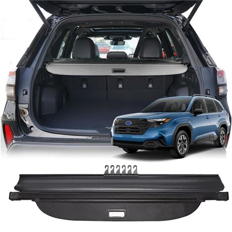 Cargo Cover for 2025 Subaru Forester Accessories, Carbon Fiber Texture