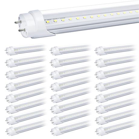 25-Pack T8 LED Bulbs 4 Foot Tube Light, 4ft LED Shop Garage Warehouse Light,