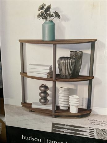 Corner Bookshelf 5 Tier, Freestanding Display Shelf, 48" Industrial Wooden