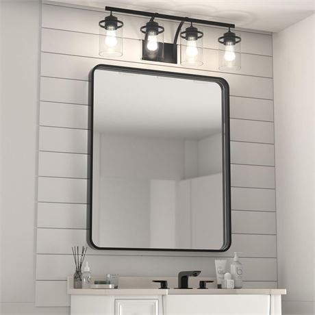 SYATO 30x36 Inch Black Frame Mirror for Bathroom, Bathroom Vanity Mirror for